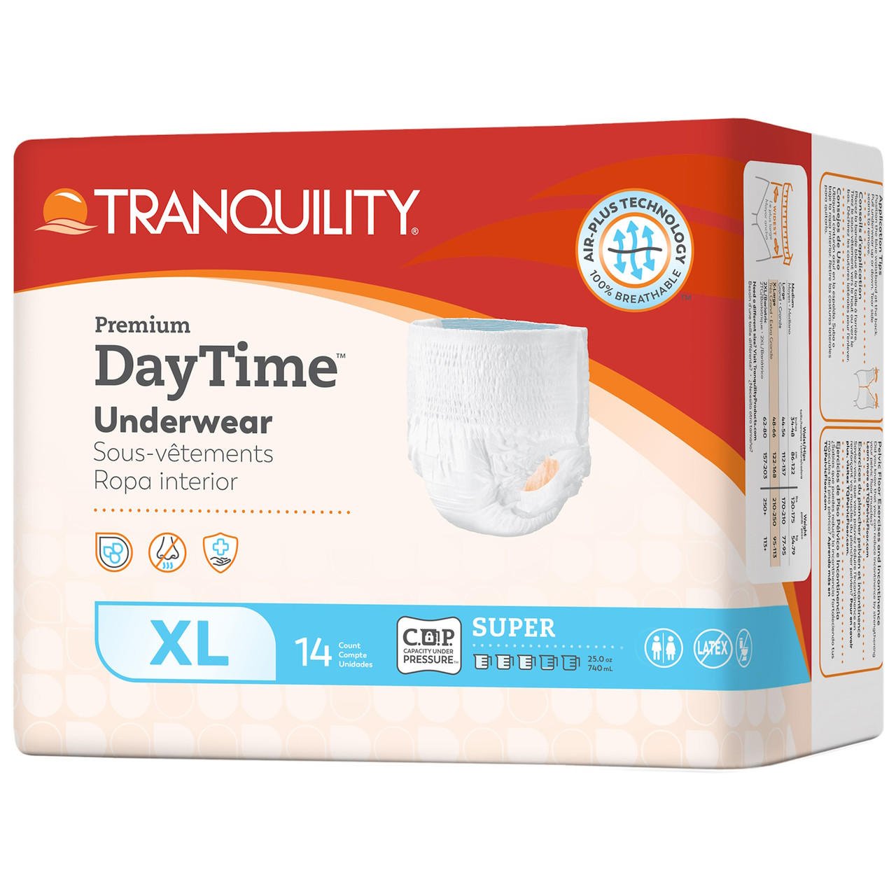 Premium DayTime disposable absorbent underwear, size XL, pack of 14