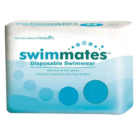Disposable swim diaper pack, blue and white Swimmmates design