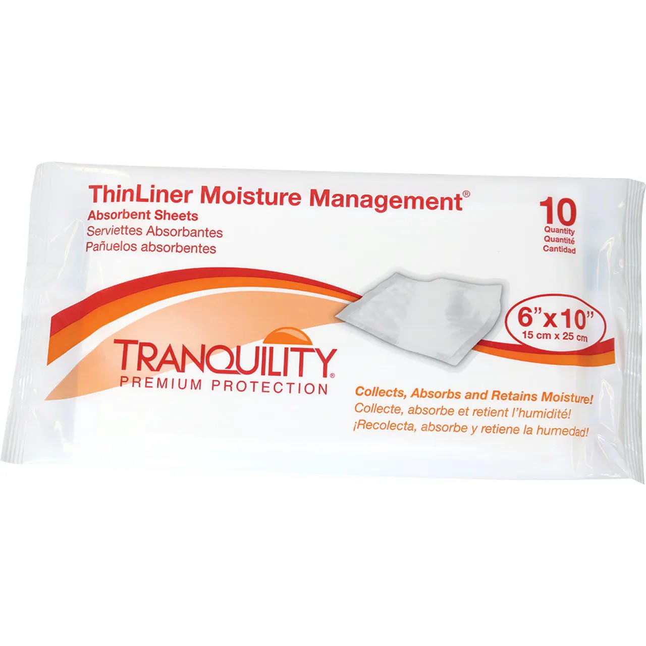 Absorbent moisture management sheets, 6" x 10"; pack of 10