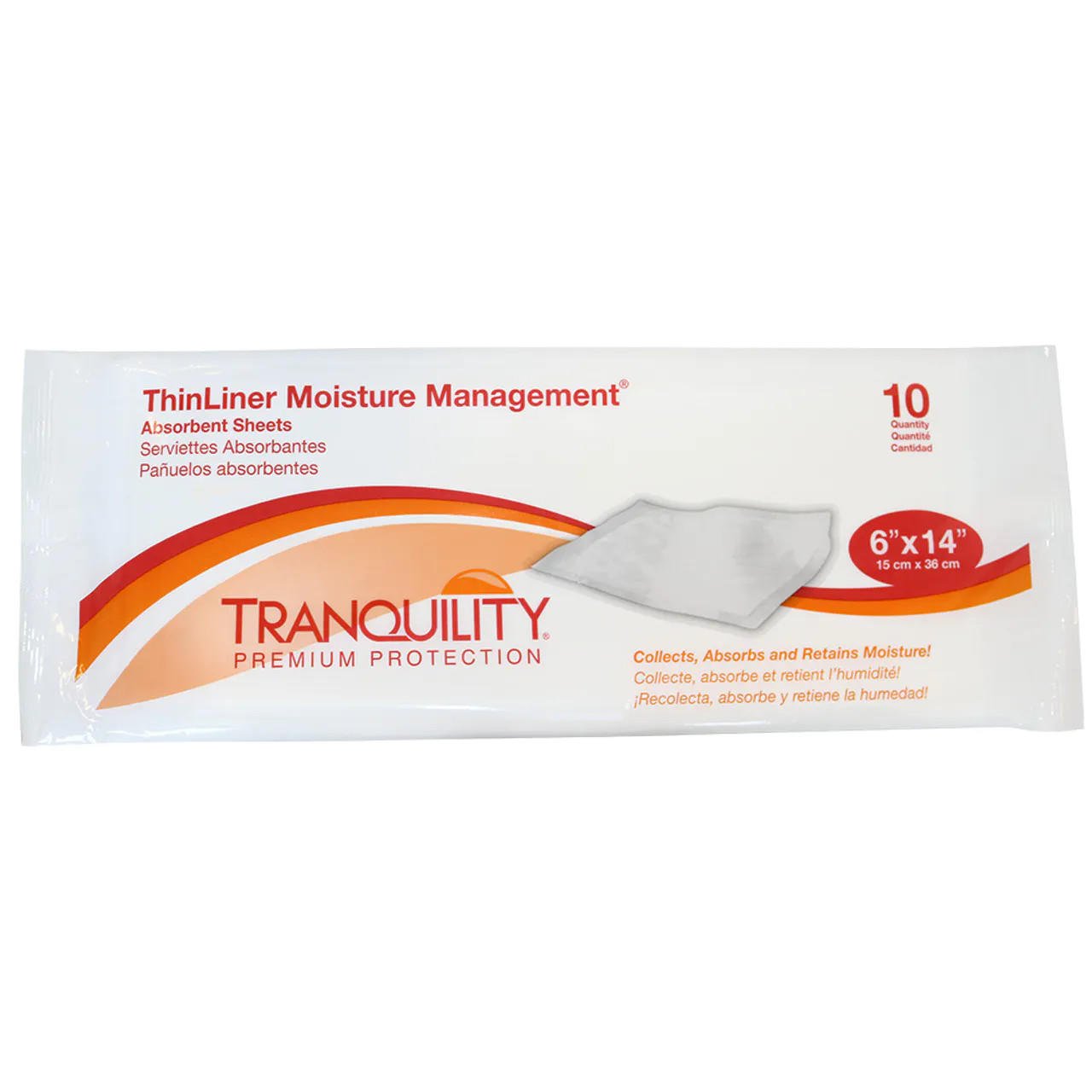 Absorbent moisture management sheets, 6" x 14"; pack of 10