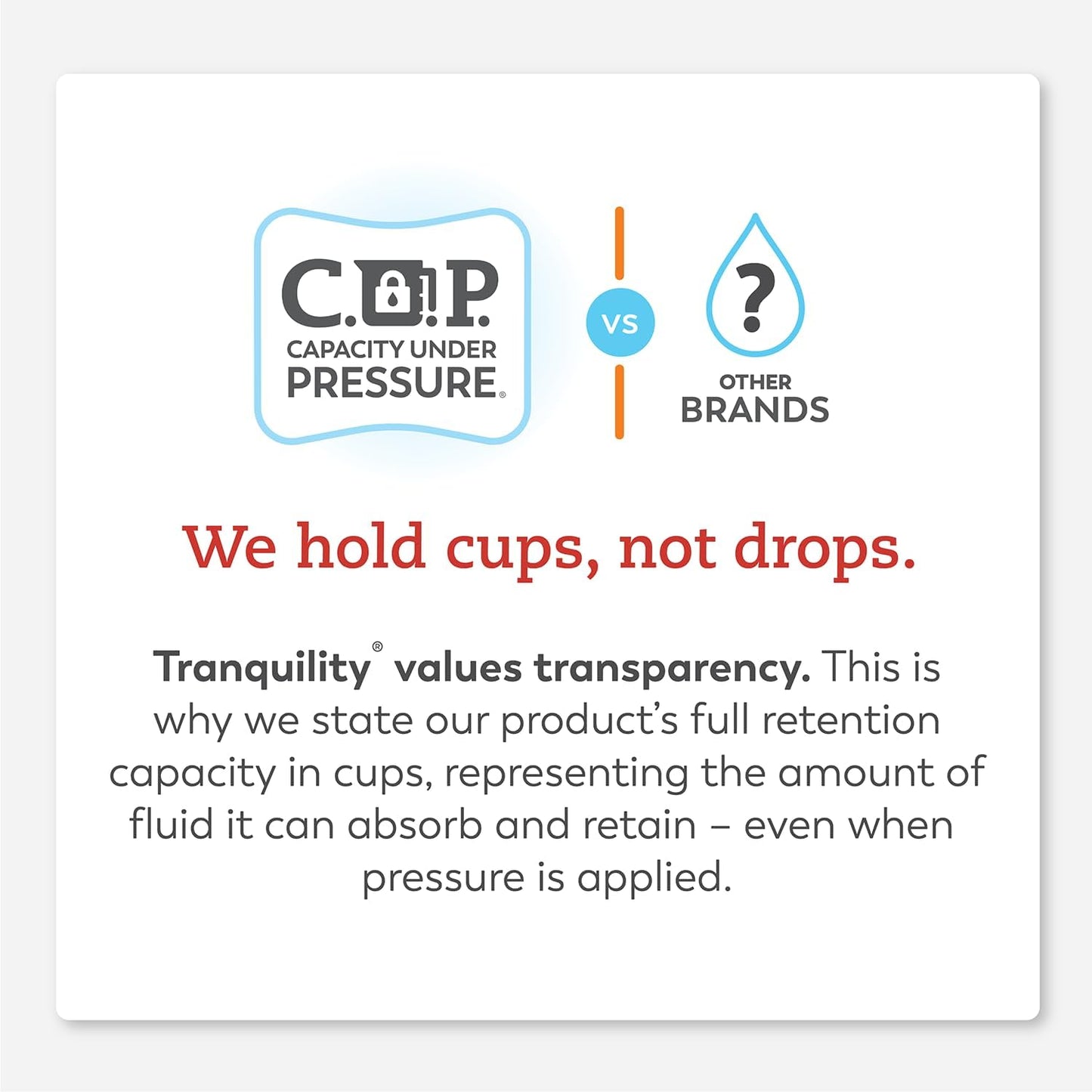Capacity under pressure graphic comparing retention for booster pads vs other brands