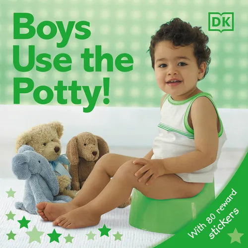 Potty training board book featuring boys and includes sticker rewards from DK
