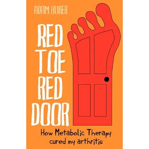 Paperback book cover with red foot-and-door illustration on orange background and title text.