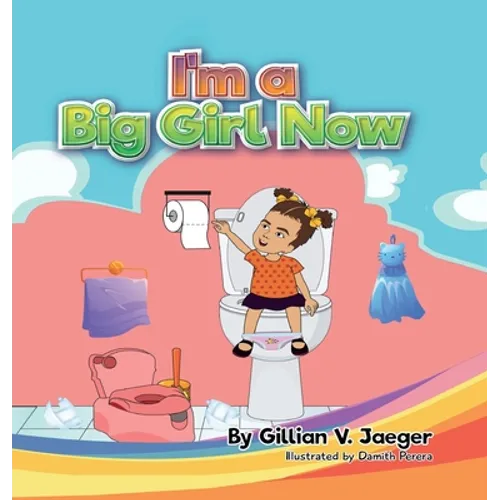 Children's potty-training hardcover book with cartoon girl on toilet, colorful cover art