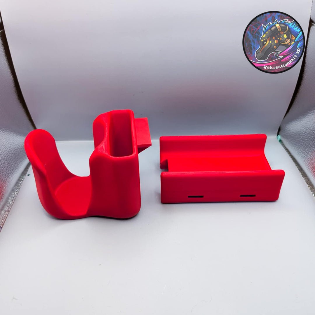Red wheelchair cup and phone holder set