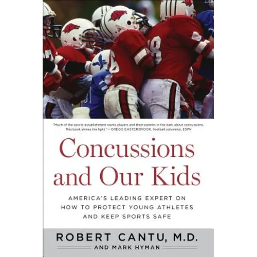 Concussions and Our Kids paperback book cover with football players; Robert Cantu and Mark Hyman