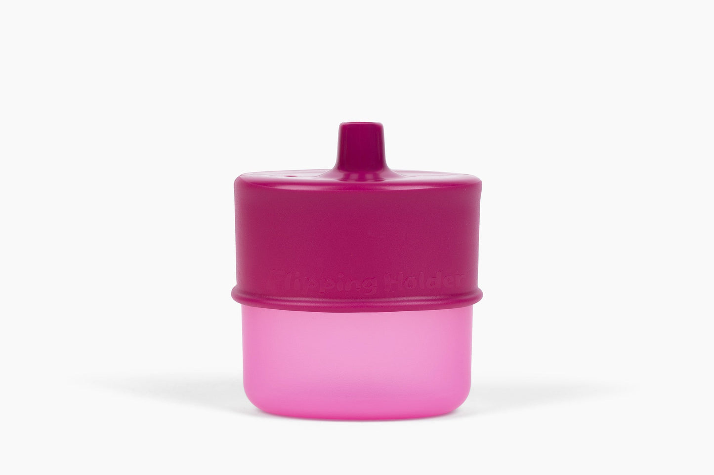Raspberry juice cup with snap-on lid, part of the 4-in-1 sip & snack set.