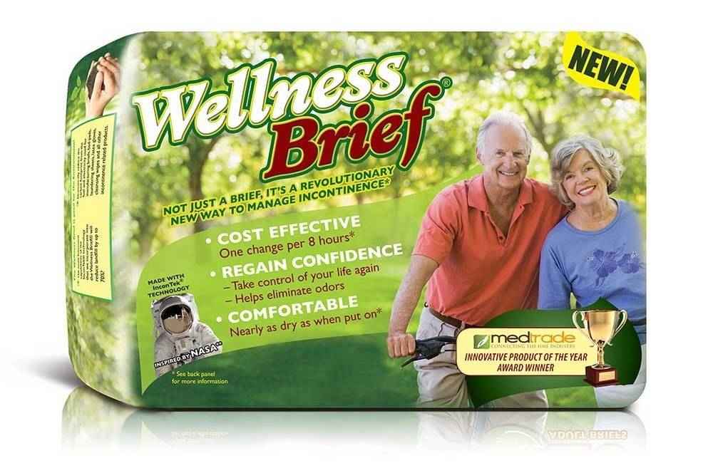 Wellness Original adult briefs pack, NEW! sealed package with front brief view