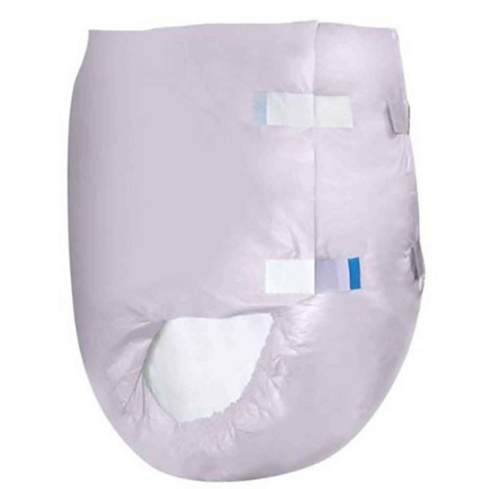 Adult brief in light lavender, front panel with blue indicator tabs