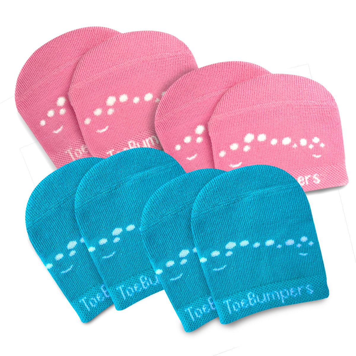 Women's Toe Protection Socks for Runners, Skiers, and Court Sports (4-Pack) Toe Bumpers