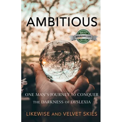 Ambitious paperback book cover with title, globe in hands, and “Dyslexia” subtitle