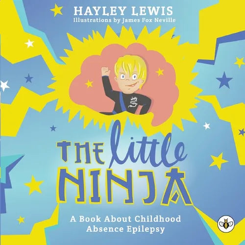 Paperback book cover: illustrated young ninja with star background and yellow title