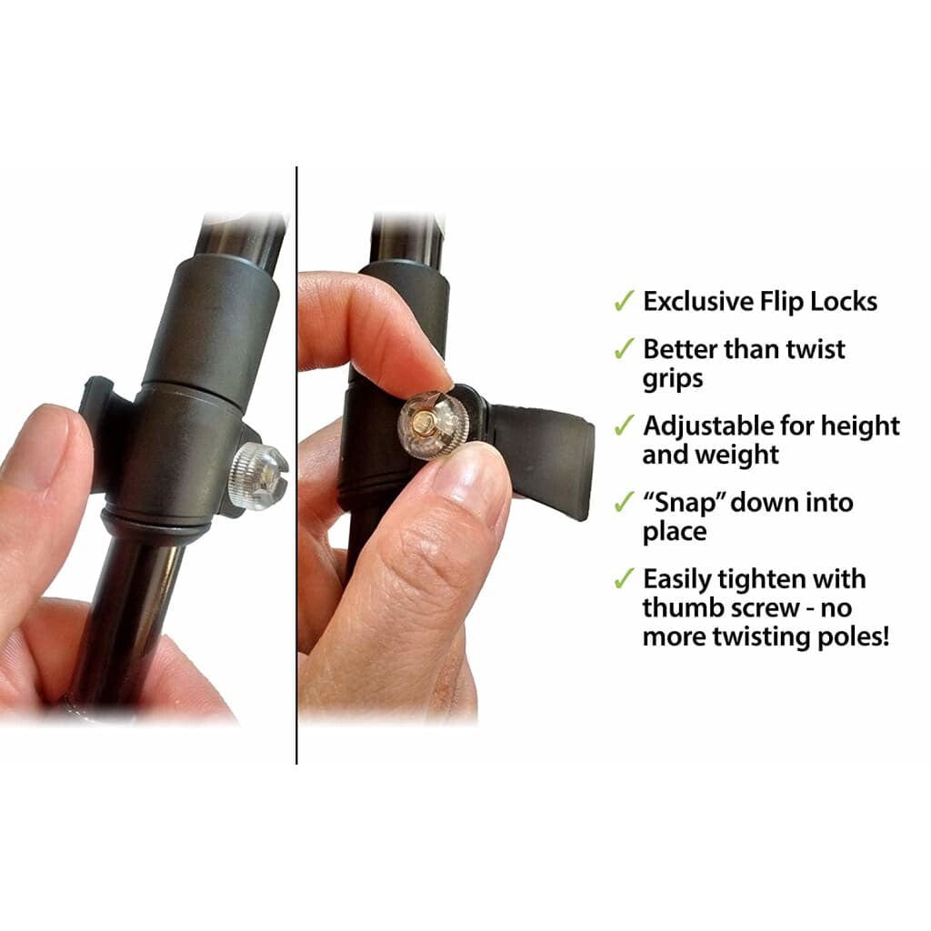 Travel Folding Walking & Hiking Poles - 13.5 in with Rubber Feet, Baskets, and Bag - Available in 3 Sizes and Choice of Grips York Nordic