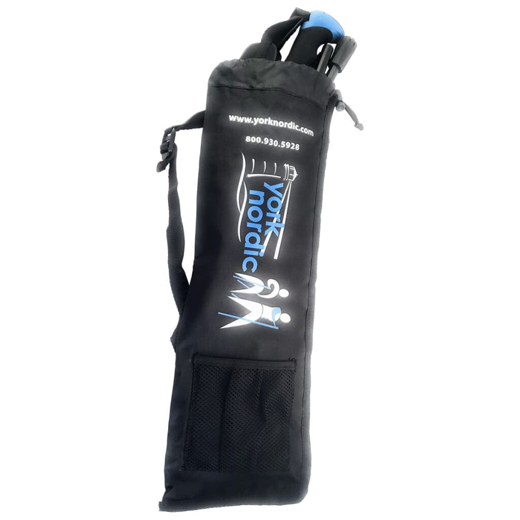 Travel Folding Walking & Hiking Poles - 13.5 in with Rubber Feet, Baskets, and Bag - Available in 3 Sizes and Choice of Grips York Nordic