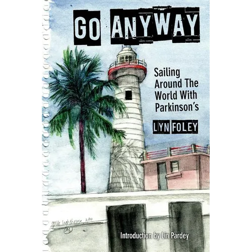 Paperback book with lighthouse and palm tree cover, 'Go Anyway' title text