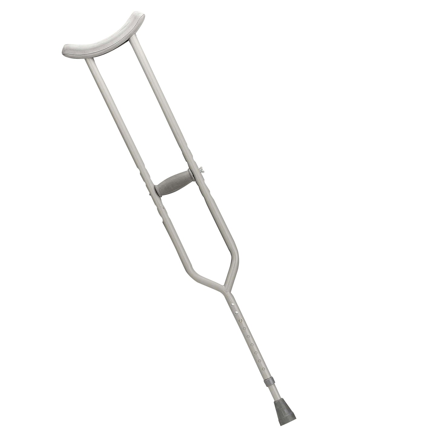 Tall heavy-duty walking crutch with underarm cuff and hand grip