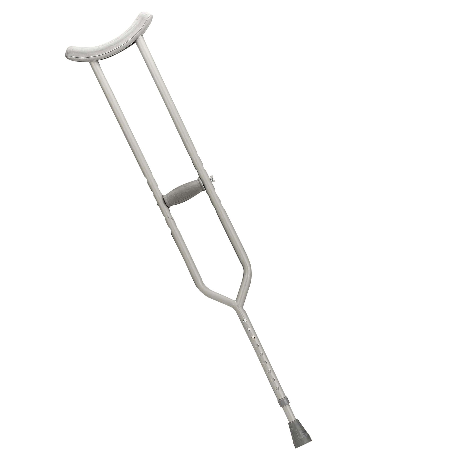 Tall heavy-duty walking crutch with underarm cuff and hand grip